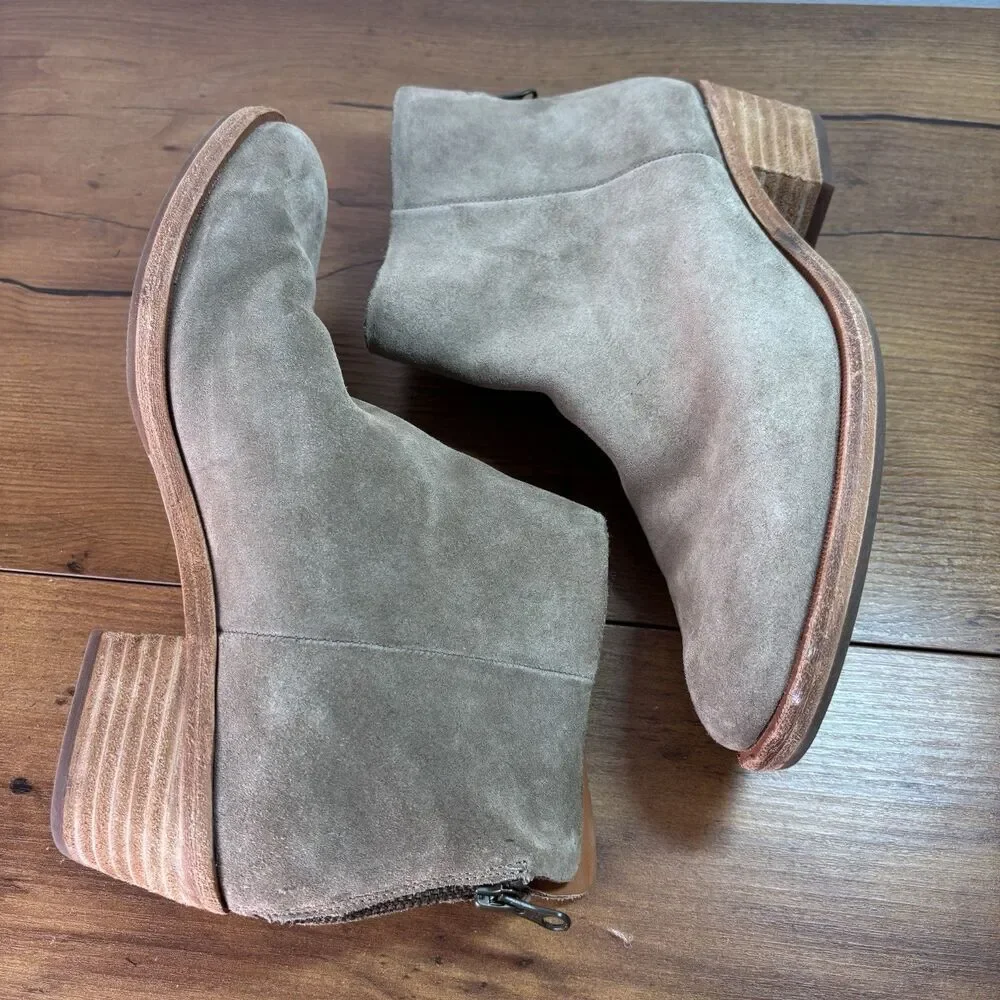 Kork-Ease Kecia Ankle Booties Womens Size 7M Brown Cordova Suede Casual Zip
